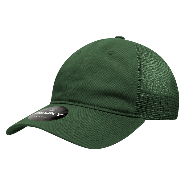 Decky-120-6 Panel Low Profile Relaxed Cotton Trucker - HUNTER