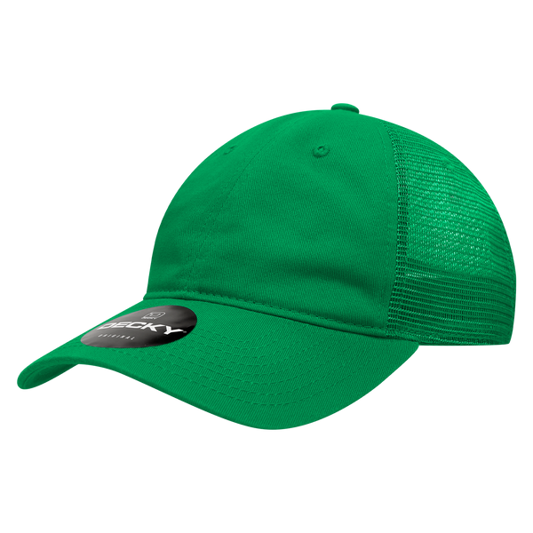 Decky-120-6 Panel Low Profile Relaxed Cotton Trucker - Kelly