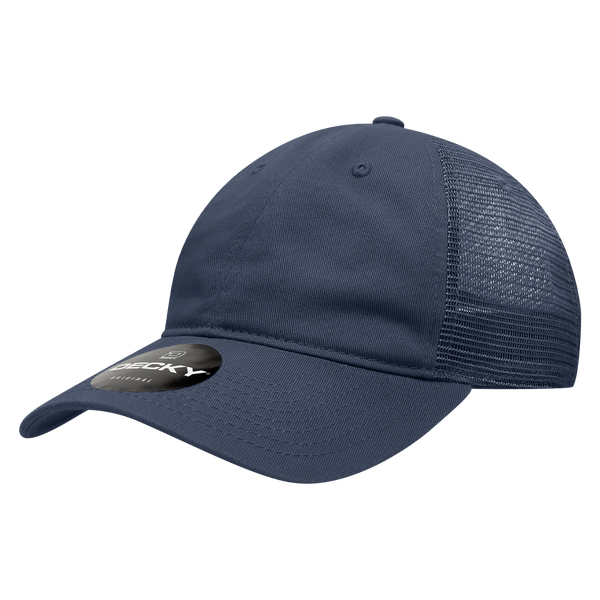Decky-120-6 Panel Low Profile Relaxed Cotton Trucker - Navy