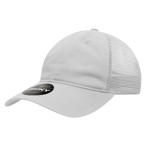 Decky-120-6 Panel Low Profile Relaxed Cotton Trucker - White