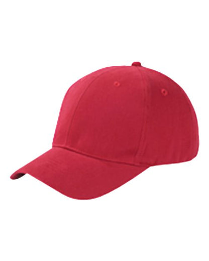 Big Accessories BX002 Brushed Twill Cap - Red - Front