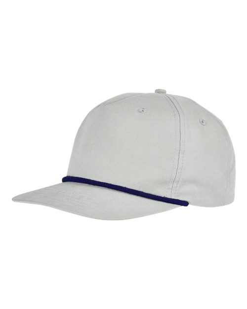 Big Accessories BA671 Golf Cap - Light Grey/ Navy - Front
