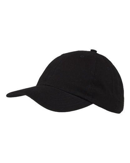 Big Accessories BX001Y Youth Classic Brushed Twill Cap - Black - Front