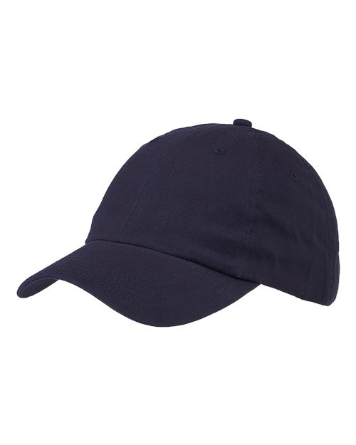 Big Accessories BX001Y Youth Classic Brushed Twill Cap - Navy - Front