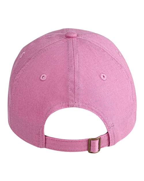 Big Accessories BX001Y Youth Classic Brushed Twill Cap - Pink - Back