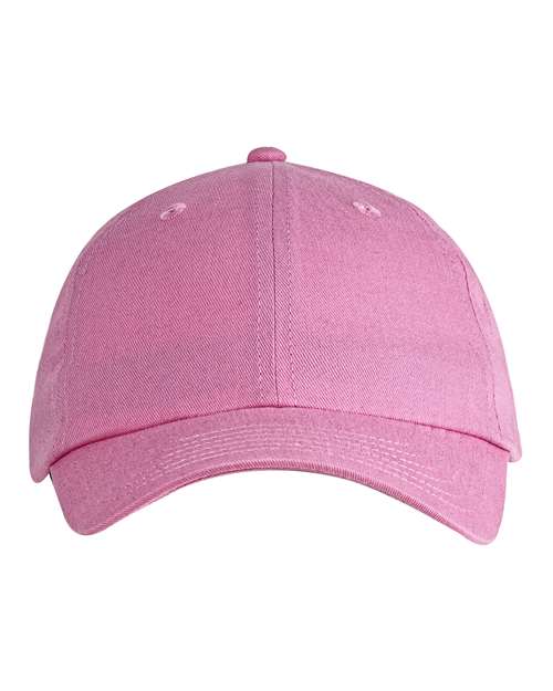 Big Accessories BX001Y Youth Classic Brushed Twill Cap - Pink - Front