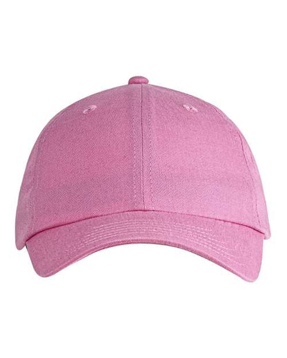 Big Accessories BX001Y Youth Classic Brushed Twill Cap - Pink - Front