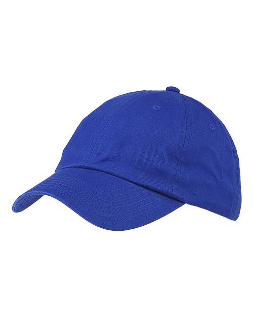 Big Accessories BX001Y Youth Classic Brushed Twill Cap - Royal - Front