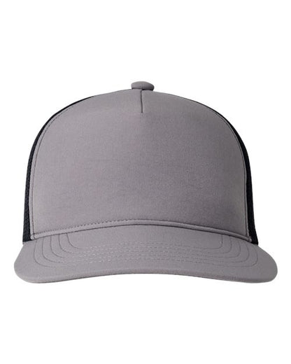 Big Accessories BA708 Bend Foam Trucker Cap - Dark Grey/ Black - Front