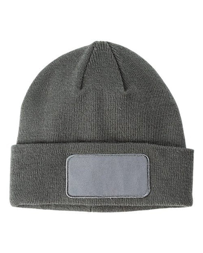 Big Accessories BA527 Patch Beanie - Grey - Front