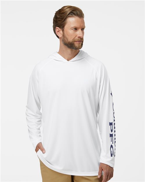 Columbia 212482 Men's PFG Terminal Tackle™ Hooded Long Sleeve T-Shirt - style view