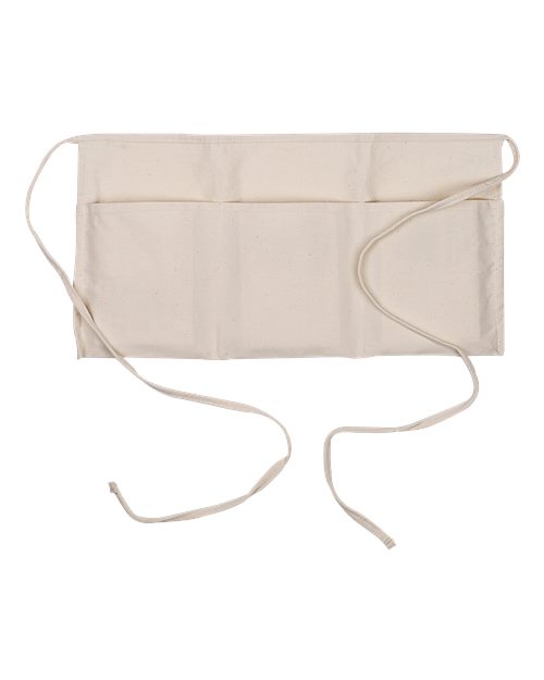 Big Accessories APR50 Waist Apron with Pockets - Natural - Front