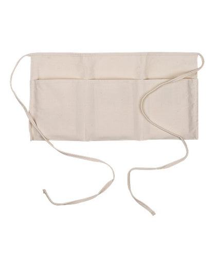 Big Accessories APR50 Waist Apron with Pockets - Natural - Front