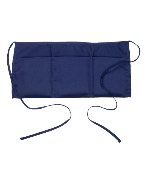 Big Accessories APR50 Waist Apron with Pockets - Navy - Front