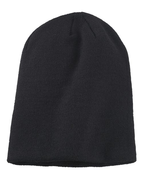 Big Accessories BA519 Slouch Beanie - Black - Front