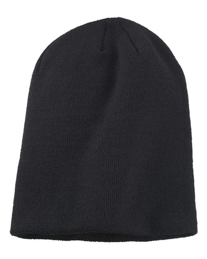 Big Accessories BA519 Slouch Beanie - Black - Front