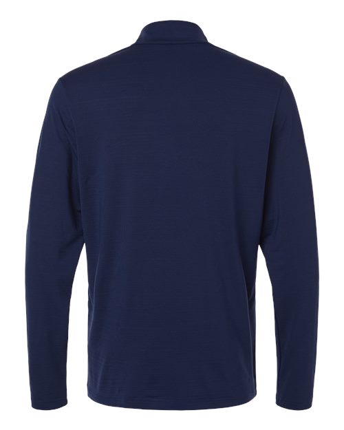 adidas A708 Men's Textured Stripe Quarter-Zip Pullover - Dark Blue - Back