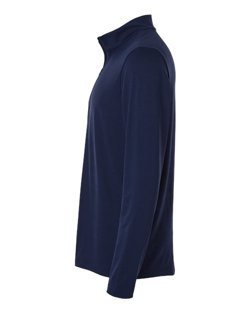 adidas A708 Men's Textured Stripe Quarter-Zip Pullover - Dark Blue - DirectSide