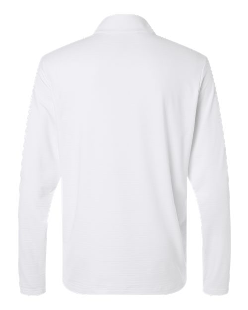 adidas A708 Men's Textured Stripe Quarter-Zip Pullover - White - Back