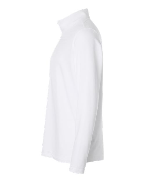 adidas A708 Men's Textured Stripe Quarter-Zip Pullover - White - DirectSide