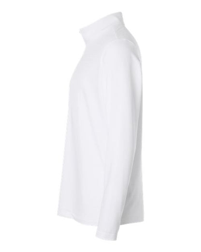 adidas A708 Men's Textured Stripe Quarter-Zip Pullover - White - DirectSide