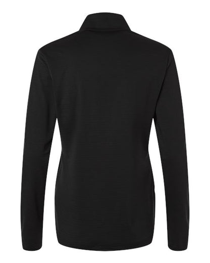 adidas A709 Women's Textured Stripe Quarter-Zip Pullover - Black - Back