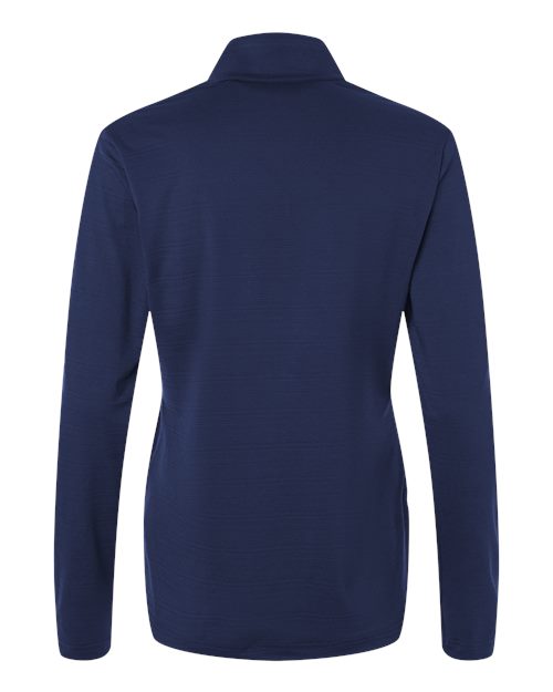 adidas A709 Women's Textured Stripe Quarter-Zip Pullover - Dark Blue - Back