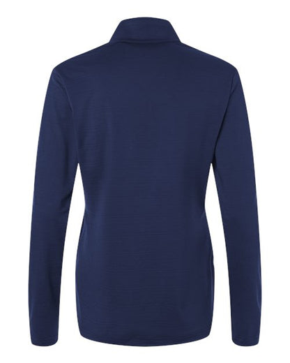 adidas A709 Women's Textured Stripe Quarter-Zip Pullover - Dark Blue - Back