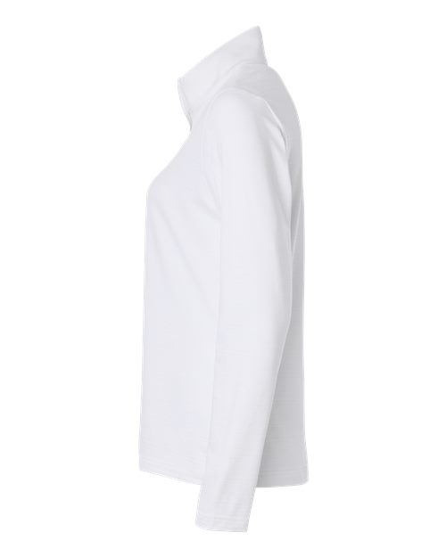 adidas A709 Women's Textured Stripe Quarter-Zip Pullover - White - DirectSide