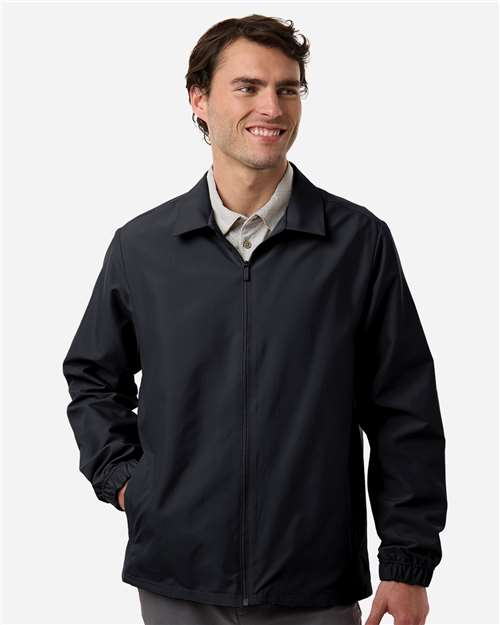 adidas A714 Men's Lifestyle Full-Zip Jacket - Black - OnModelFront