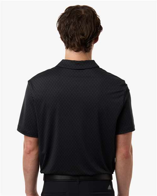 adidas A716 Men's 4-Way Stretch Printed Polo - Carbon - OnModelBack