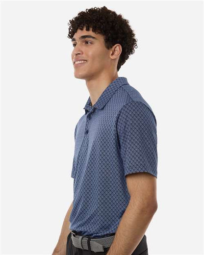 adidas A716 Men's 4-Way Stretch Printed Polo - Collegiate Navy - OnModelSide