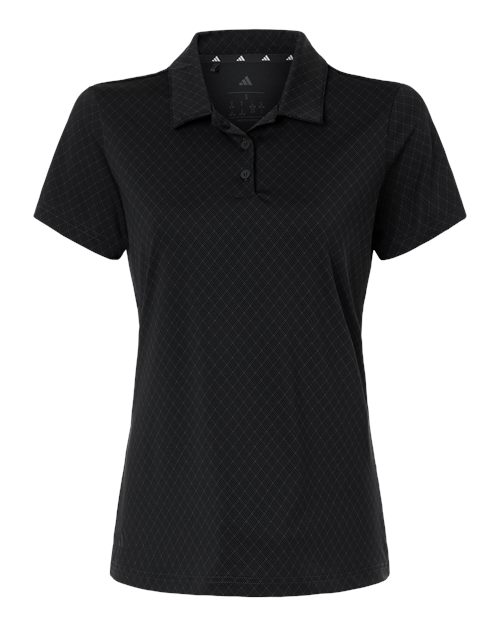 adidas A717 Women's 4-Way Stretch Printed Polo - Carbon - Front