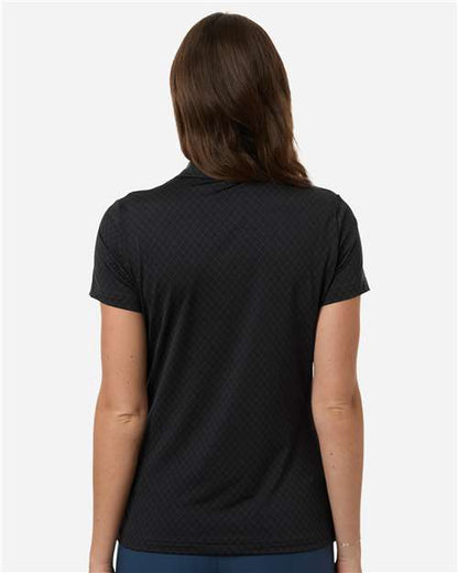 adidas A717 Women's 4-Way Stretch Printed Polo - Carbon - OnModelBack