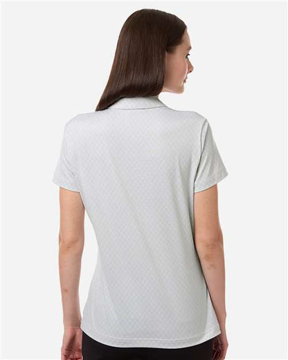 adidas A717 Women's 4-Way Stretch Printed Polo - White - OnModelBack