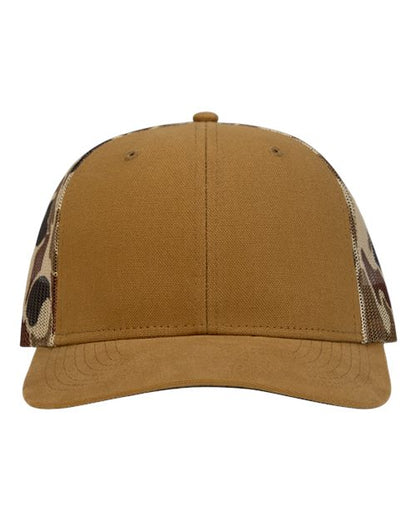 DRI DUCK 3054 Ridgewood Cap - Saddle/ Duck Camo - Front