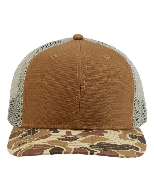 DRI DUCK 3091 Ridge Trucker Cap - Saddle/ Duck Camo - Front