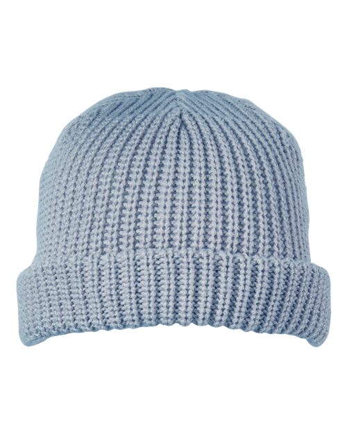 Big Accessories BA698 Dock Cuffed Beanie - Slate Blue - Front