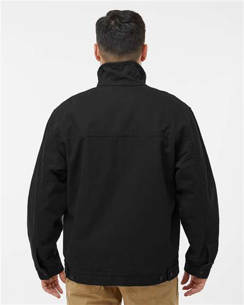 DRI DUCK 5028T Men's Tall Maverick Boulder Cloth™ Jacket with Blanket Lining - Black - OnModelBack