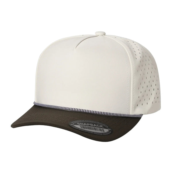 5TCP 5-Panel Waterproof Rope Cap – Durable Outdoor Snapback - TAN/BROWN