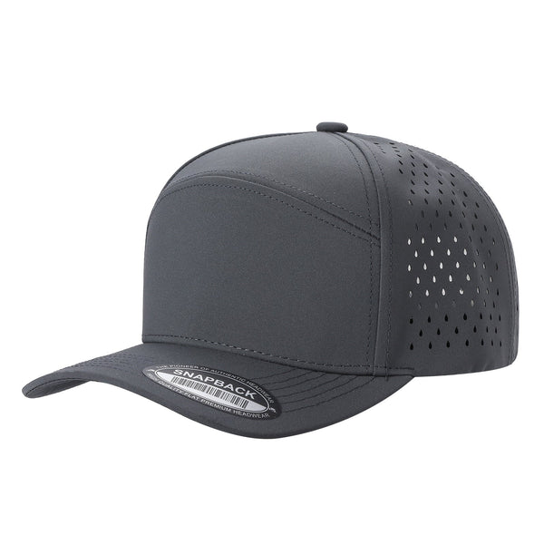 Premium 6WP - 6 Panel Laser Vented Hat - Charcoal