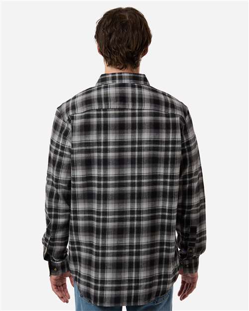Columbia 161795 Men's Cornell Woods™ Flannel Shirt - Black Backland Tartan - OnModelBack