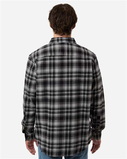 Columbia 161795 Men's Cornell Woods™ Flannel Shirt - Black Backland Tartan - OnModelBack