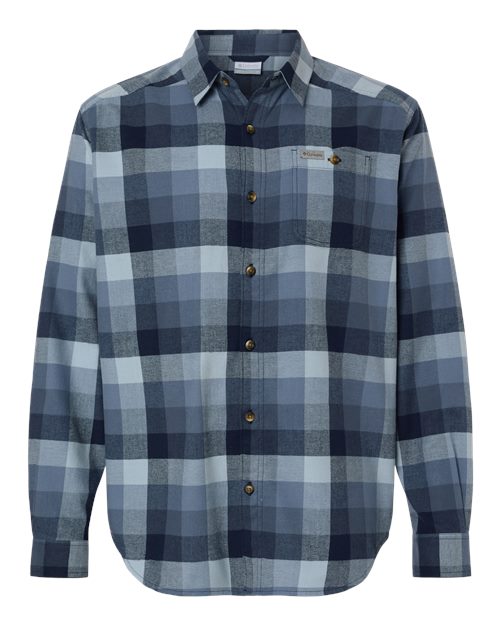 Columbia 161795 Men's Cornell Woods™ Flannel Shirt - Collegiate Navy Multi Buffalo Check - Front