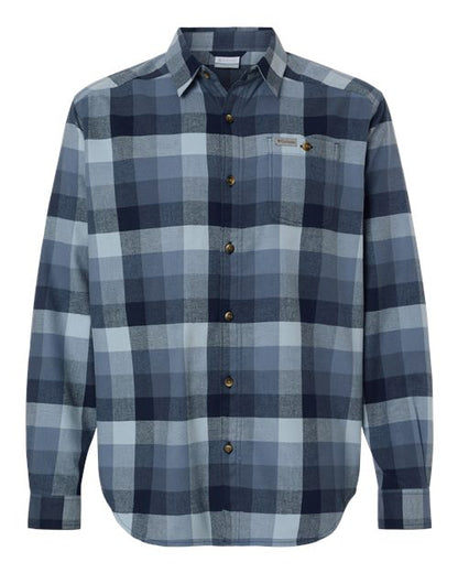 Columbia 161795 Men's Cornell Woods™ Flannel Shirt - Collegiate Navy Multi Buffalo Check - Front