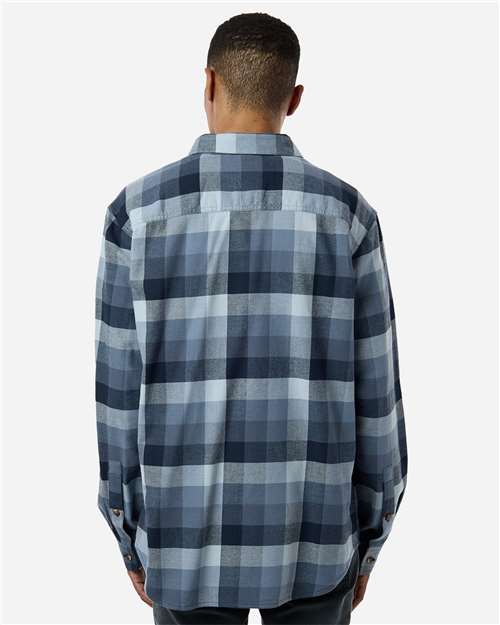 Columbia 161795 Men's Cornell Woods™ Flannel Shirt - Collegiate Navy Multi Buffalo Check - OnModelBack