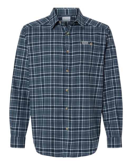 Columbia 161795 Men's Cornell Woods™ Flannel Shirt - Dark Mountain Quad Check - Front
