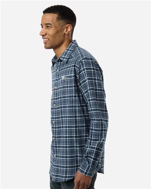 Columbia 161795 Men's Cornell Woods™ Flannel Shirt - Dark Mountain Quad Check - OnModelSide
