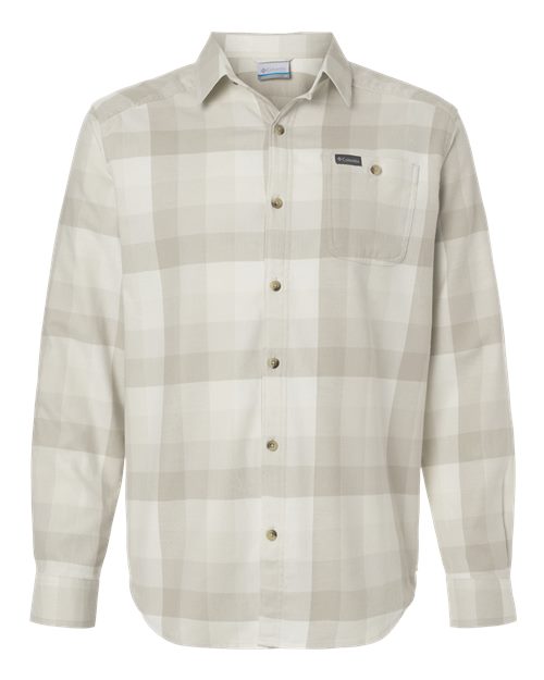 Columbia 161795 Men's Cornell Woods™ Flannel Shirt - Dark Stone Multi Buffalo Check - Front