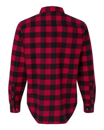 Columbia 161795 Men's Cornell Woods™ Flannel Shirt - Mountain Red Buffalo Check - Back